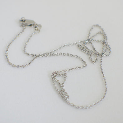 18K White Gold Cable Chain Necklace 18 Inch
