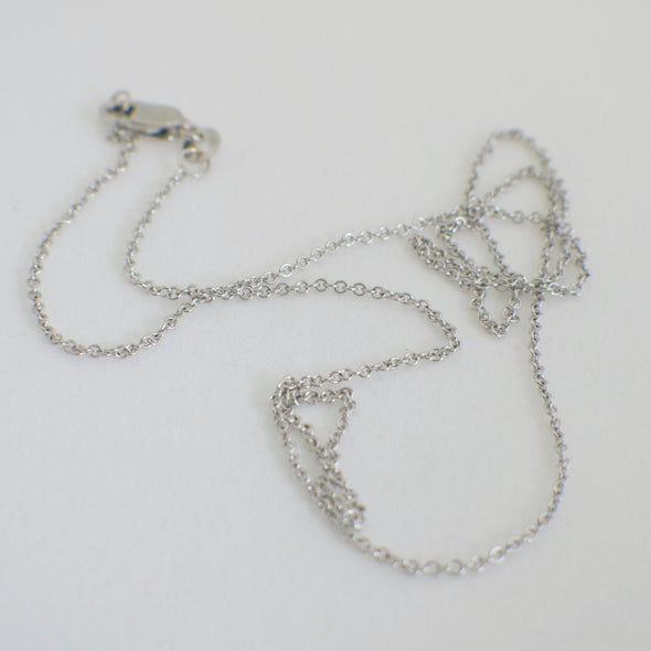 18K White Gold Cable Chain Necklace 18 Inch
