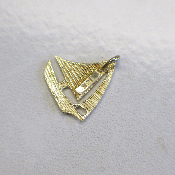 14K Yellow Gold Sailboat Pendant | Nautical Slide Charm Jewelry