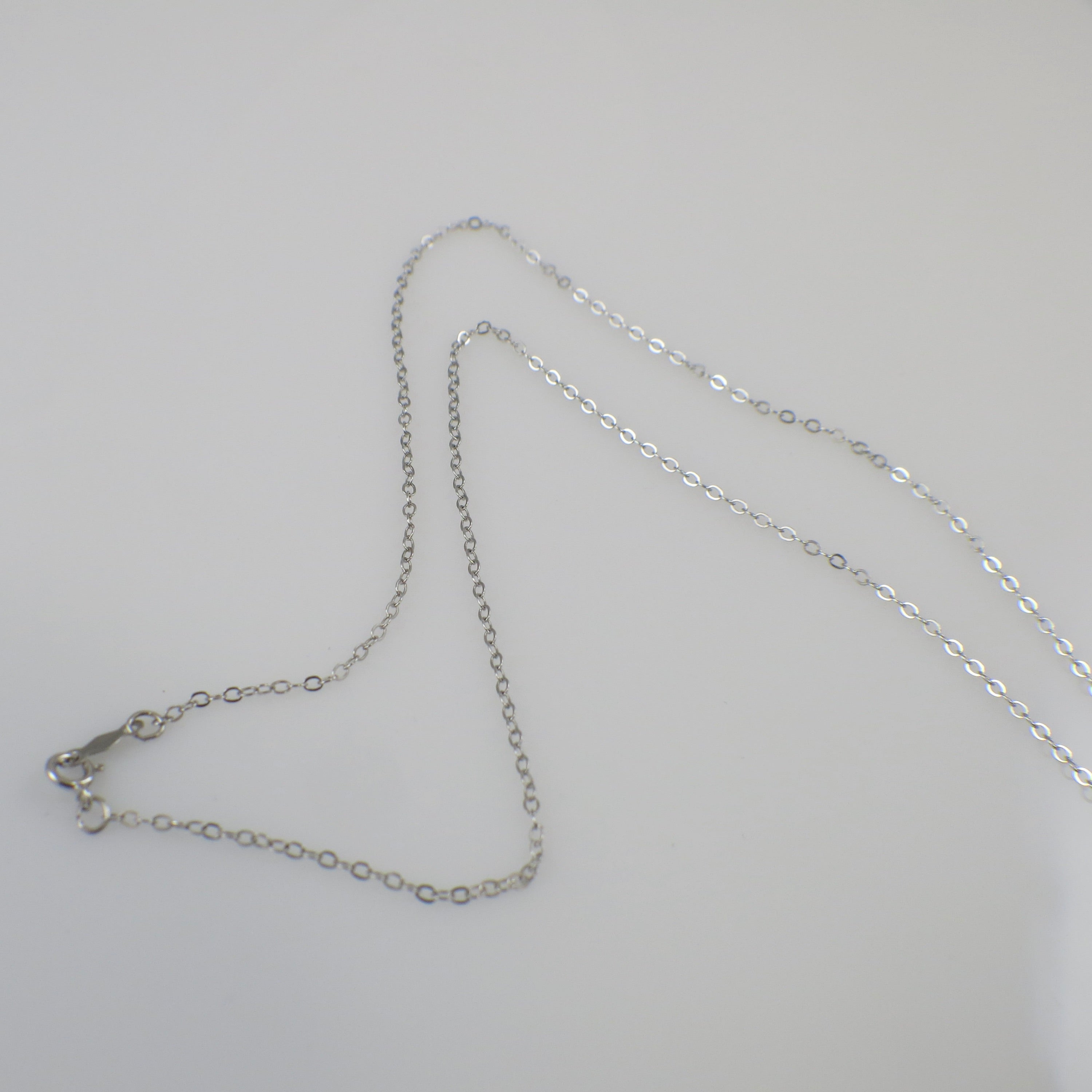 14K White Gold 1.2mm Cable Chain – 16 Inch Solid Gold Necklace