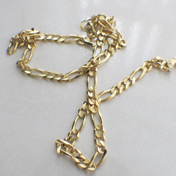 10K Yellow Gold Figaro Chain – 20” Long, 5.7mm Wide, 23.2g, Vintage Men’s Necklace