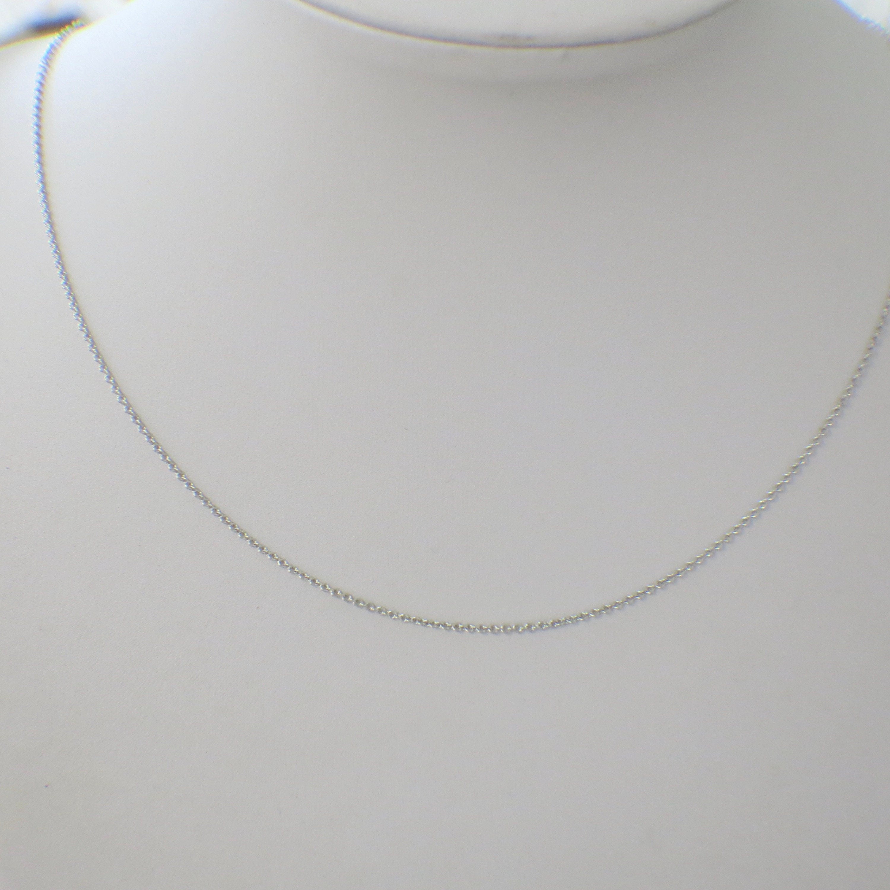 18K White Gold Cable Chain Necklace 18 Inch - Black Market LLC