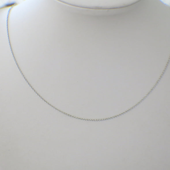 18K White Gold Cable Chain Necklace 18 Inch