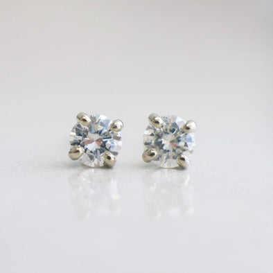Diamond Stud Earrings | .45 CTW Round Brilliant 14K White Gold