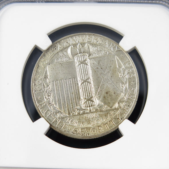 1936 Gettysburg Commemorative Half Dollar – NGC MS63 – Certified U.S. Silver Coin