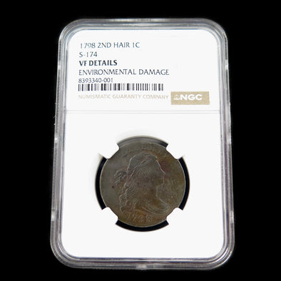 1798 Draped Bust Large Cent – S-174 Second Hair – NGC VF Details