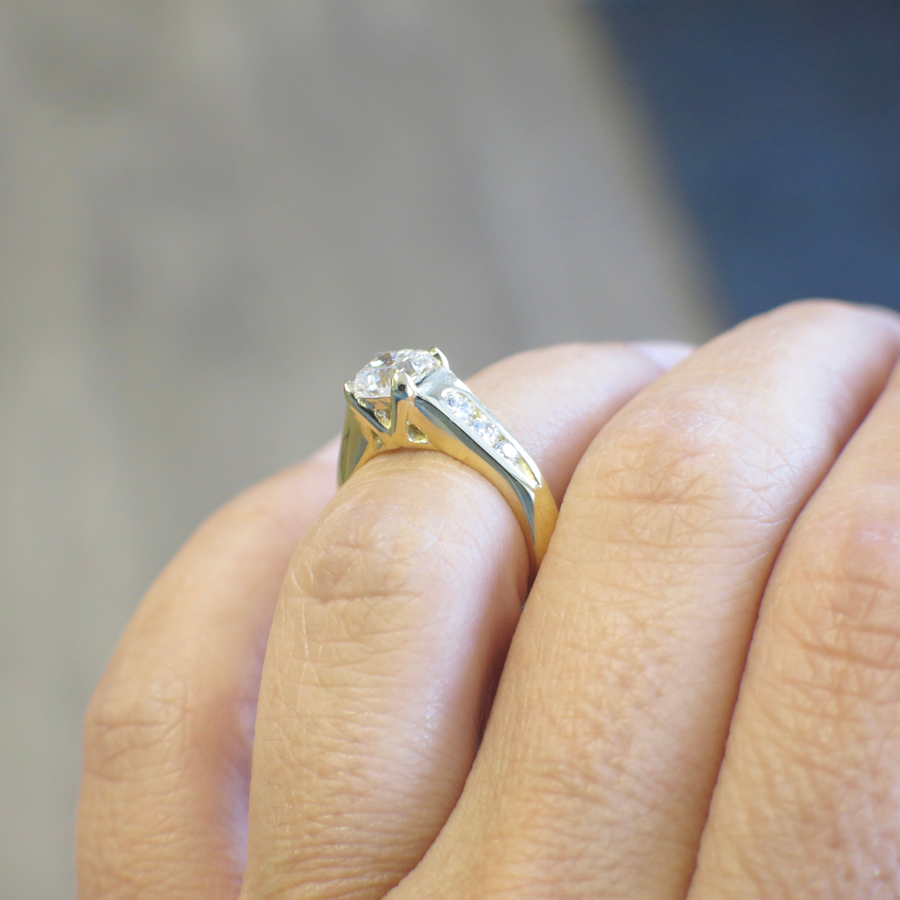 18K Yellow Gold GIA Certified Cushion Diamond Engagement Ring