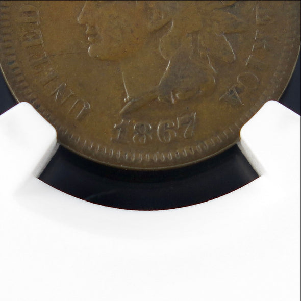 1867/67 Indian Head Cent – FS-301 Doubled Die – NGC F15 – Early U.S. Copper Coin