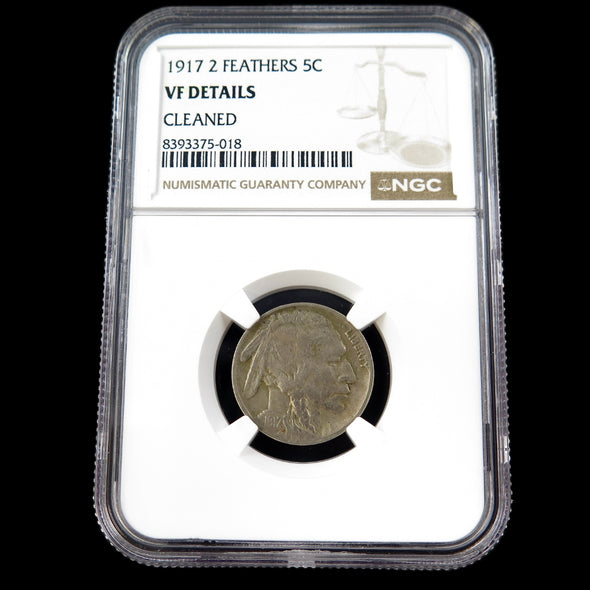 1917 Buffalo Nickel – Two Feathers Variety – NGC VF Details – Early U.S. Five Cent Coin