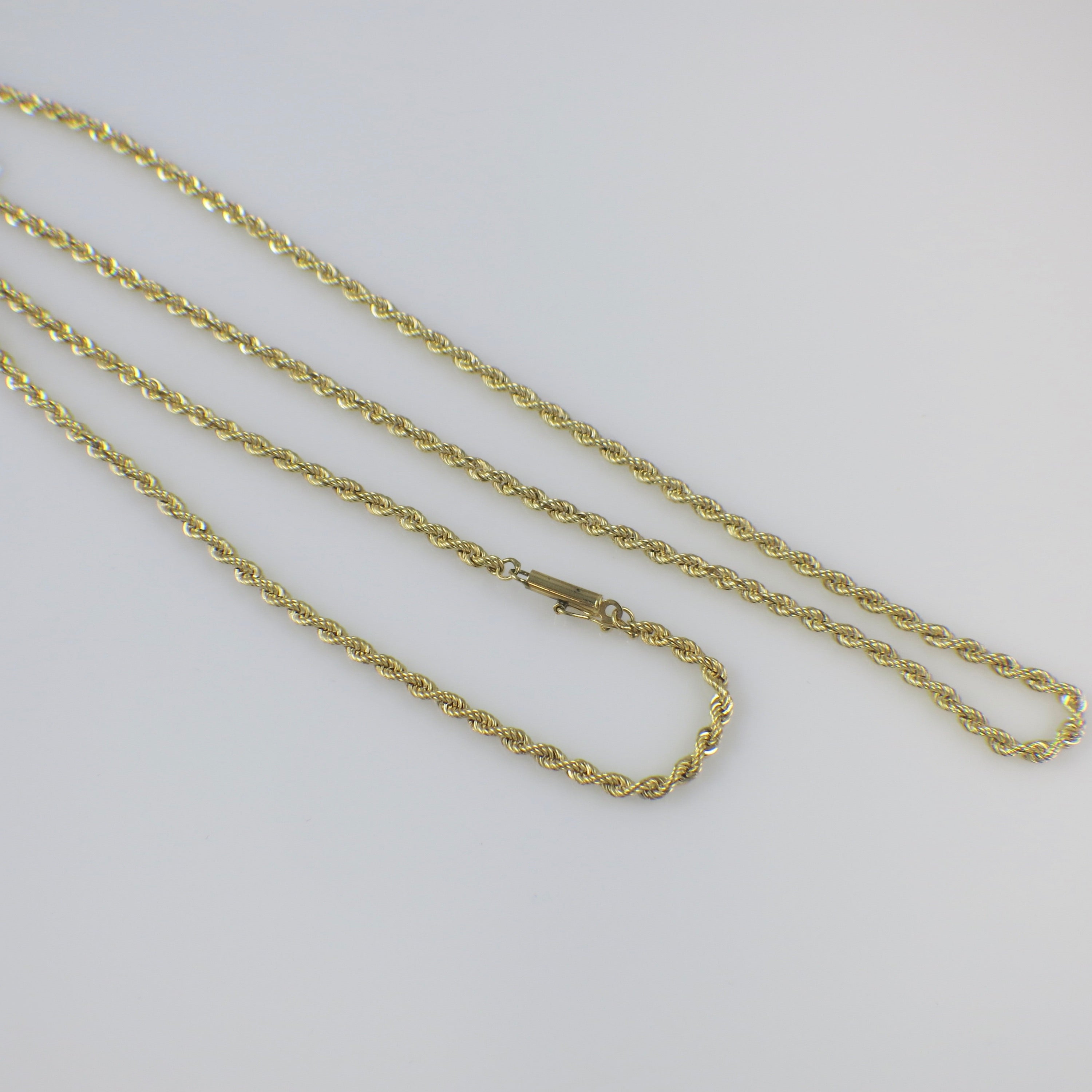 14K Yellow Gold Rope Chain Necklace – Heavy 24", 2.4 mm, 13.2 g