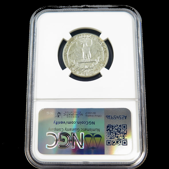 1964-D Washington Quarter – D/D Repunched Mintmark – NGC AU58 – Certified U.S. Silver Coin