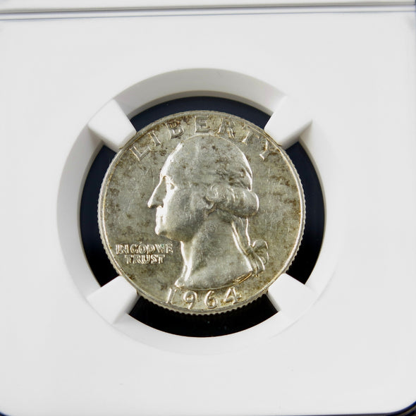 1964-D Washington Quarter – D/D Repunched Mintmark – NGC AU58 – Certified U.S. Silver Coin