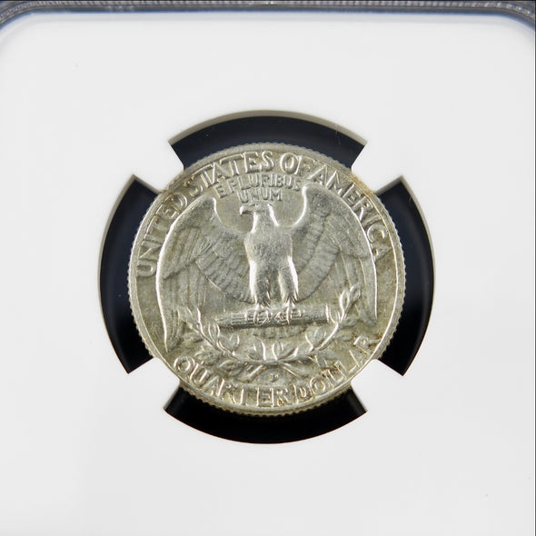 1964-D Washington Quarter – D/D Repunched Mintmark – NGC AU58 – Certified U.S. Silver Coin