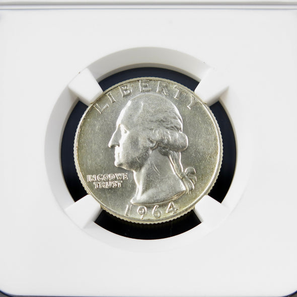 1964-D Washington Quarter – D/D Repunched Mintmark – NGC AU58 – Certified U.S. Silver Coin (Copy)