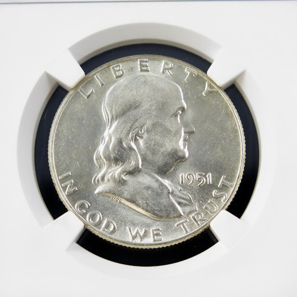1951 Franklin Half Dollar – Bugs Bunny Variety – NGC MS61 – Certified U.S. Silver Coin