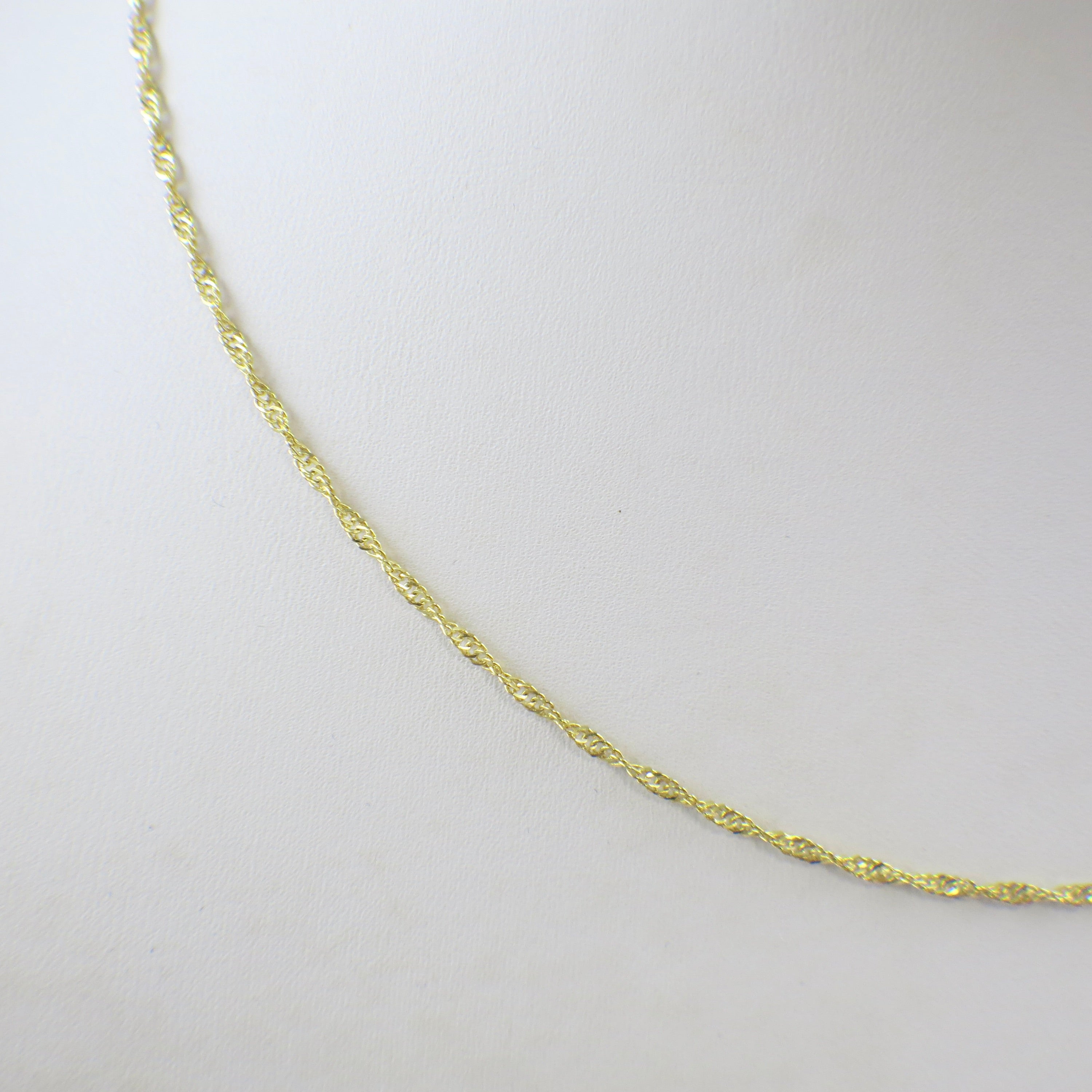 14K Yellow Gold Diamond Cut Singapore Chain – 18 Inch 1.86mm Solid Gold Necklace