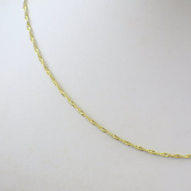 14K Yellow Gold Diamond Cut Singapore Chain – 18 Inch 1.86mm Solid Gold Necklace