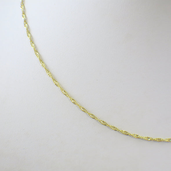 14K Yellow Gold Diamond Cut Singapore Chain – 18 Inch 1.86mm Solid Gold Necklace