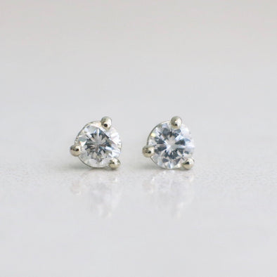 0.29ct Diamond Stud Earrings 14K White Gold Martini Setting SI1 EF Classic Gift Sparkling Everyday Jewelry with Backs