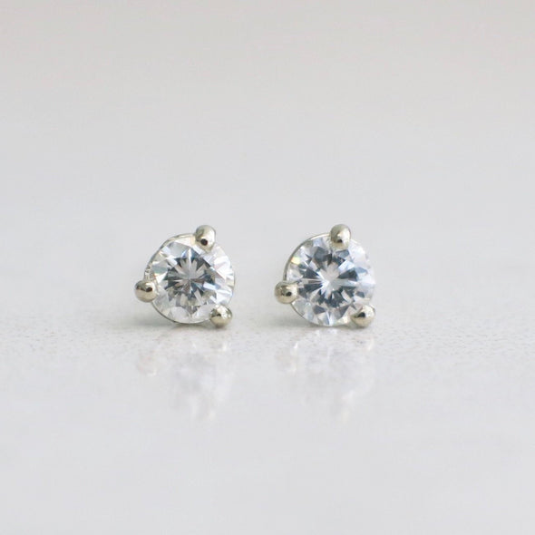 0.29ct Diamond Stud Earrings 14K White Gold Martini Setting SI1 EF Classic Gift Sparkling Everyday Jewelry with Backs