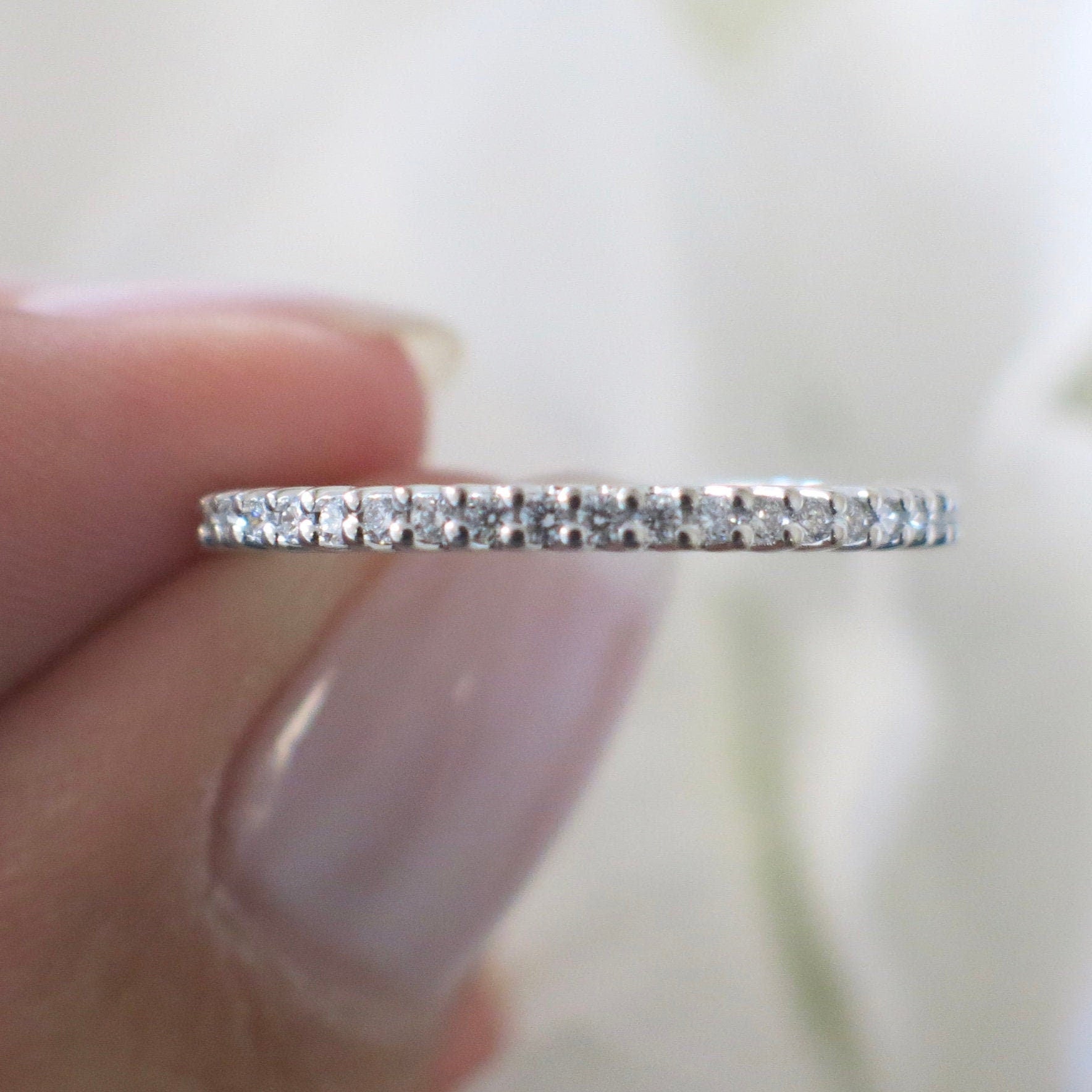 14K Gold Shared Prong Diamond Band | Stackable Wedding or Anniversary Ring - Black Market LLC