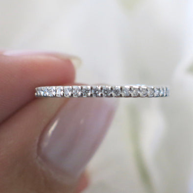14K Gold Shared Prong Diamond Band – Stackable Wedding or Anniversary Ring