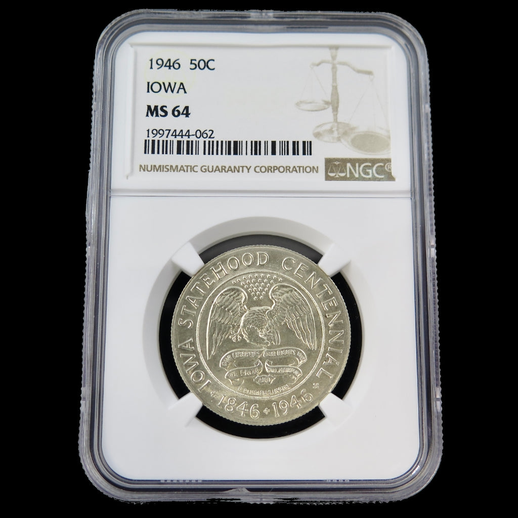 1946 Iowa Centennial Half Dollar – NGC MS64 – Silver Commemorative - Black Market LLC