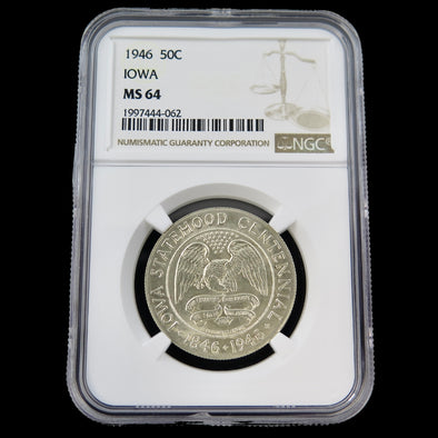 1946 Iowa Centennial Half Dollar – NGC MS64 – Silver Commemorative