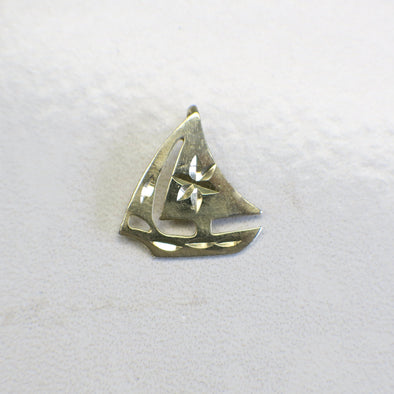 14K Yellow Gold Sailboat Pendant | Nautical Slide Charm Jewelry