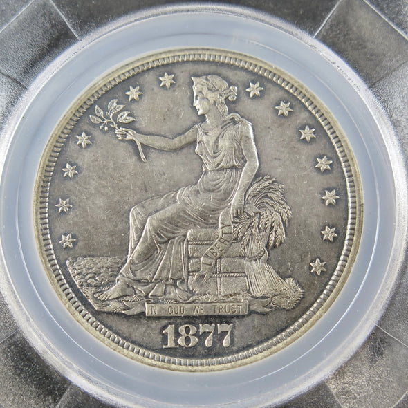 1877-S Trade Dollar – Raw AU Details – Early U.S. Silver Dollar