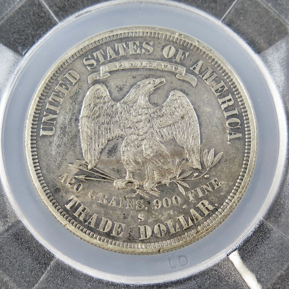 1877-S Trade Dollar – Raw AU Details – Early U.S. Silver Dollar