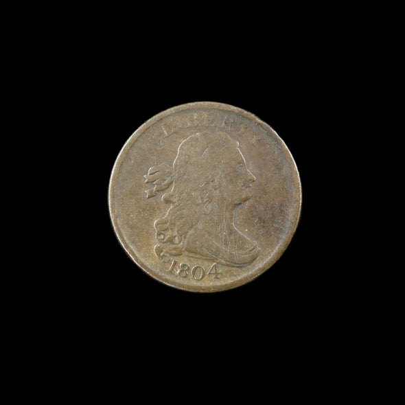 1804 Draped Bust Half Cent – Spike Chin C-5 Variety – Historical U.S. Copper