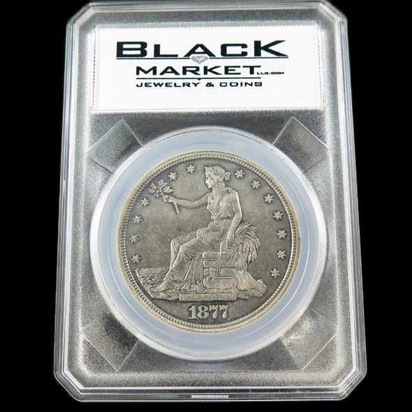 1877-S Trade Dollar – Raw AU Details – Early U.S. Silver Dollar