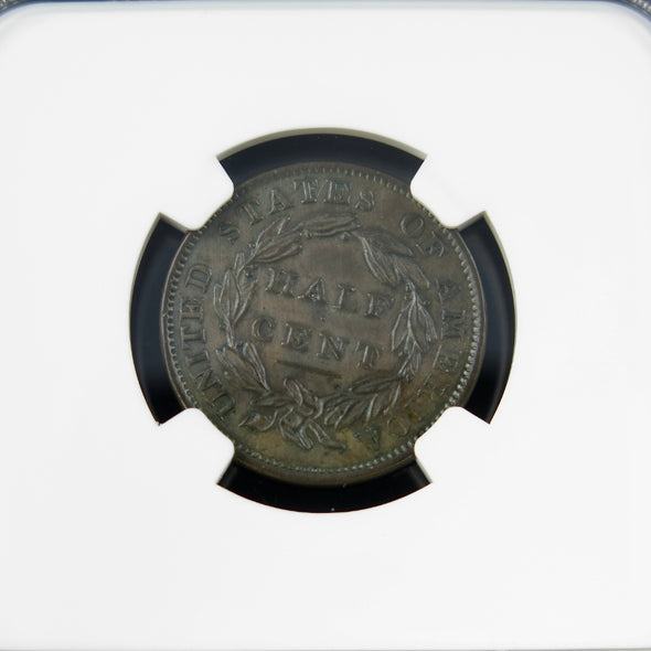 1833 Classic Head Half Cent – NGC Details – Cohen #1 Variety – Early U.S. Copper Coin