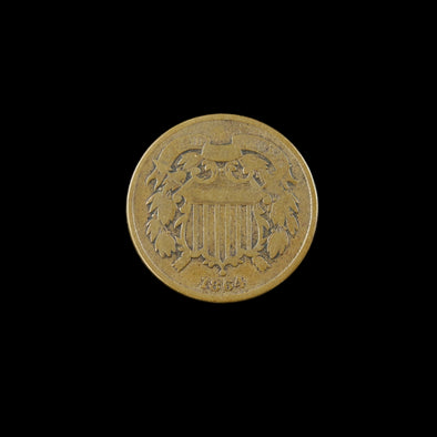 1864 Two Cent Piece – Large Motto – Fine – Raw Historic Civil War Era Coin