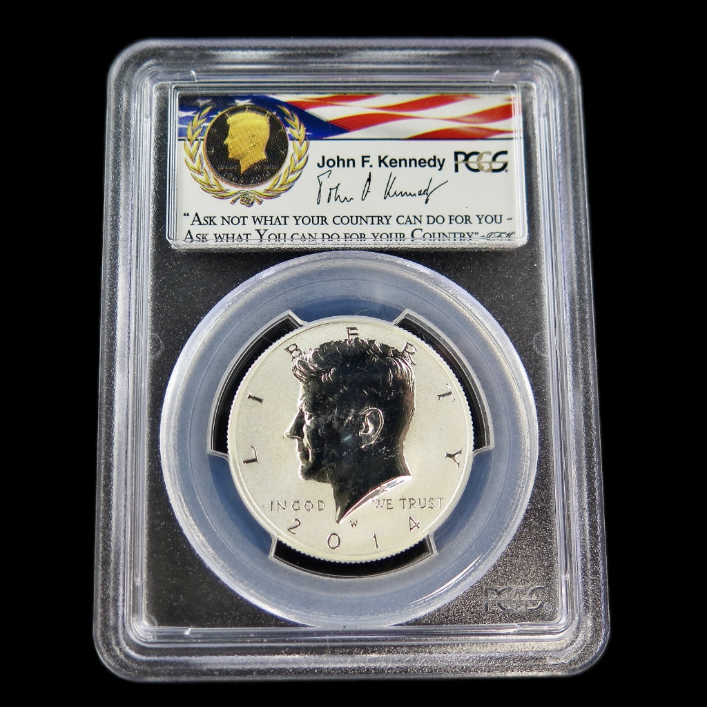 2014-W Kennedy Half Dollar – Reverse Proof – PCGS PR70 – First Strike – 50th Anniversary Silver Coin - Black Market LLC