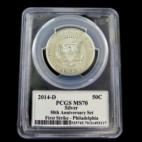 2014-D Kennedy Half Dollar – PCGS MS70 – First Strike – 90% Silver – 50th Anniversary Issue