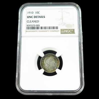1910 Barber Dime – NGC Unc Details – Early U.S. Silver Coin