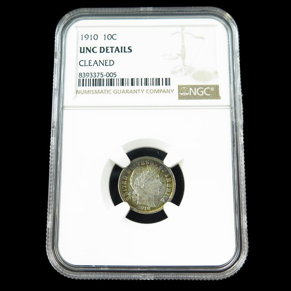 1910 Barber Dime – NGC Unc Details – Early U.S. Silver Coin