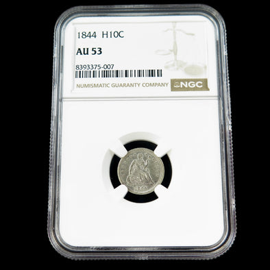 1844 Seated Liberty Half Dime – NGC AU53 – Early U.S. Silver Coin
