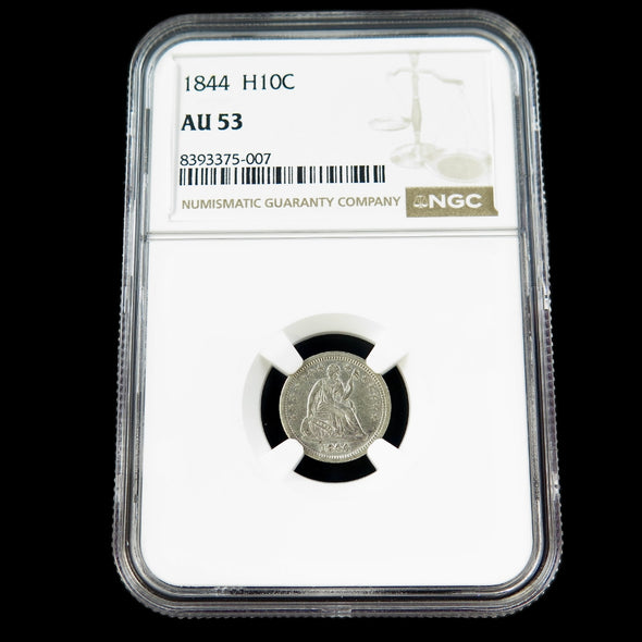 1844 Seated Liberty Half Dime – NGC AU53 – Early U.S. Silver Coin