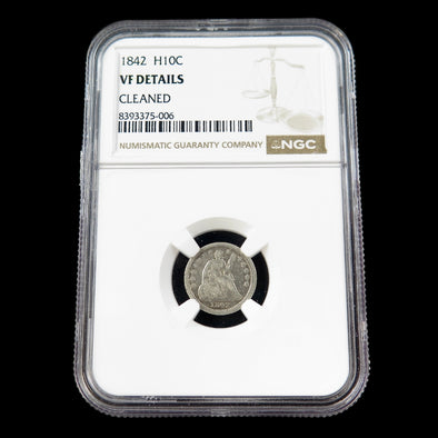 1842 Seated Liberty Half Dime – NGC VF Details – Early U.S. Silver Coin