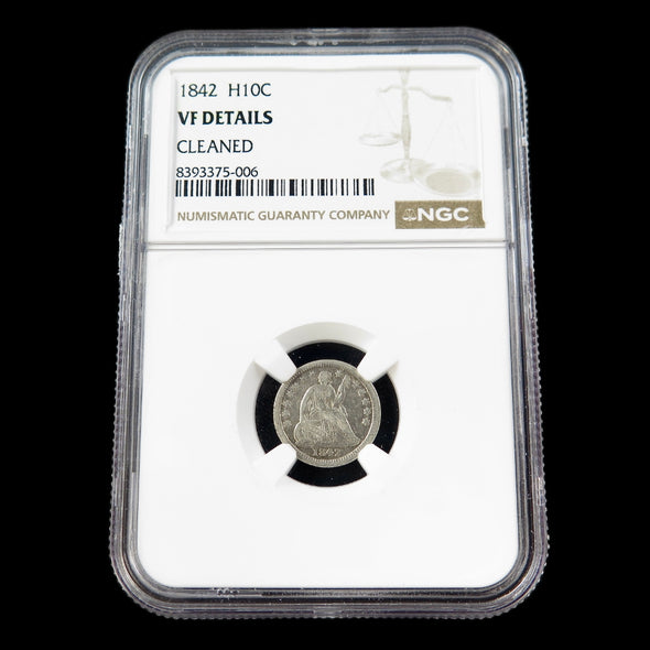 1842 Seated Liberty Half Dime – NGC VF Details – Early U.S. Silver Coin