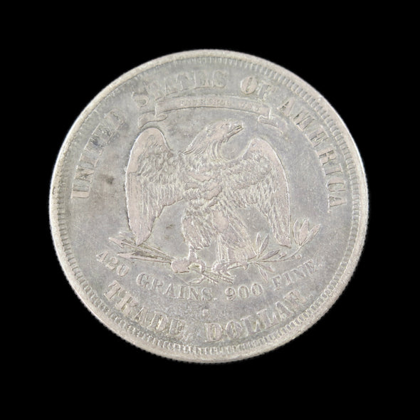 1877-S Trade Dollar – Raw VF Details (Cleaned) – Early U.S. Silver Dollar