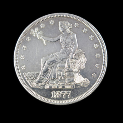 1877-S Trade Dollar – Raw AU Details (Buffed/Polished) – Early U.S. Silver Dollar