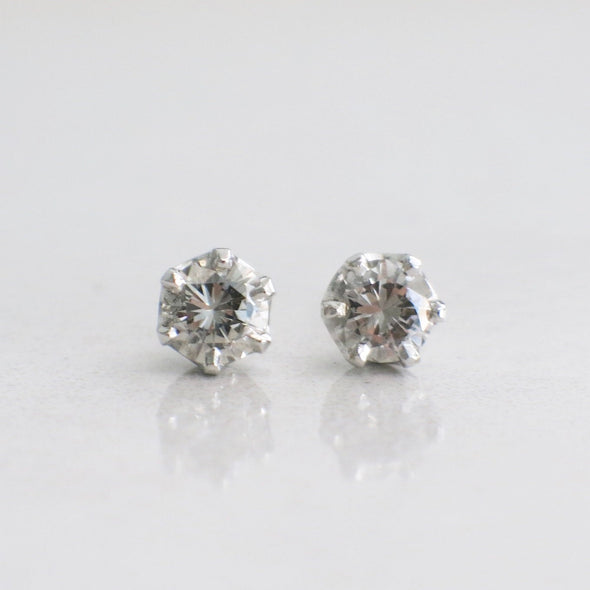 0.68ct Diamond Stud Earrings | 14K White Gold Round Brilliant