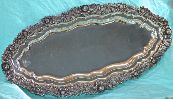 Tiffany & Co. Chrysanthemum Sterling Silver Fish Platter 1879 Art Nouveau Antique 26" Ornate Tray w/ Original Bag