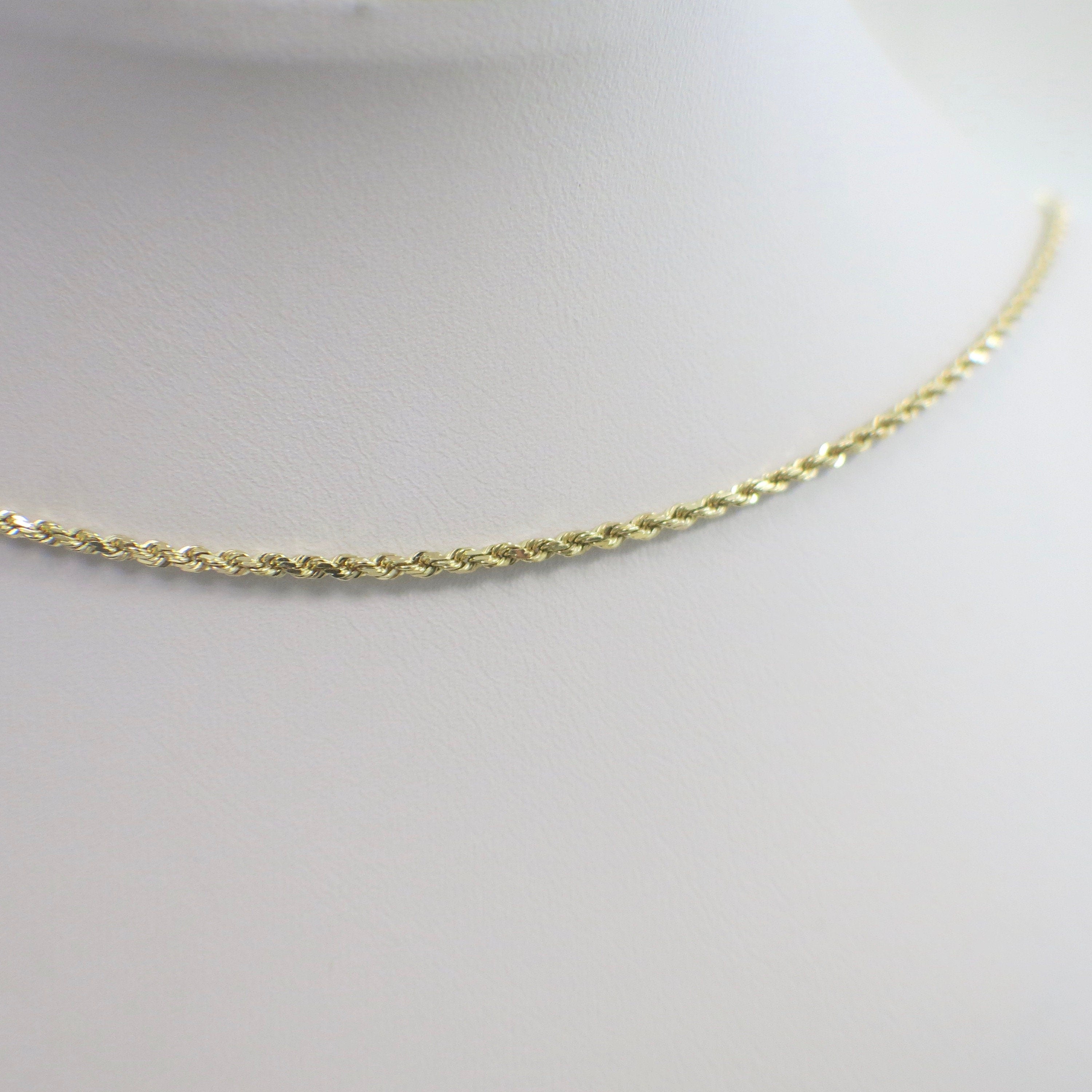 14K Yellow Gold Rope Chain Necklace – 24" Solid Gold, 2 mm, 8.4 g - Black Market LLC
