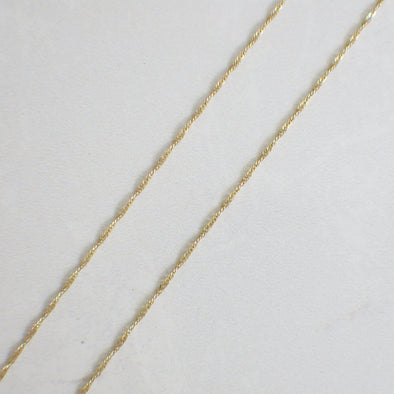 14K Yellow Gold Singapore Chain Necklace 18 Inch Fine Jewelry