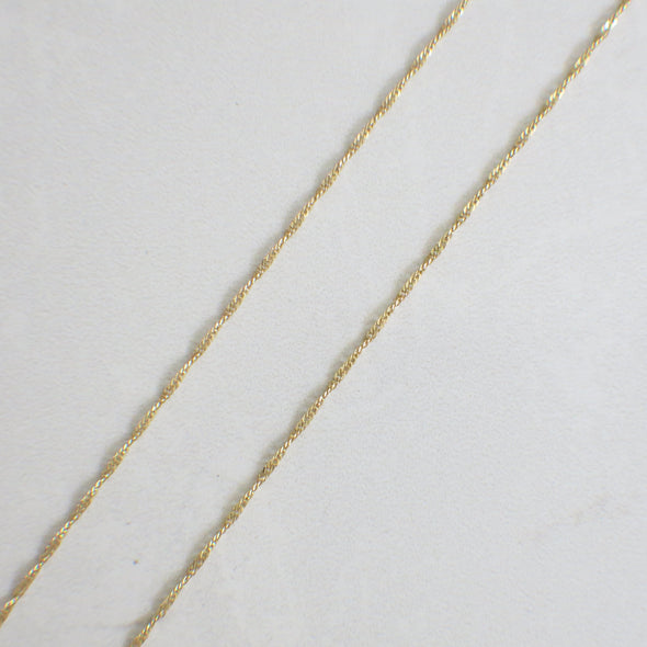 14K Yellow Gold Singapore Chain Necklace 18 Inch Fine Jewelry